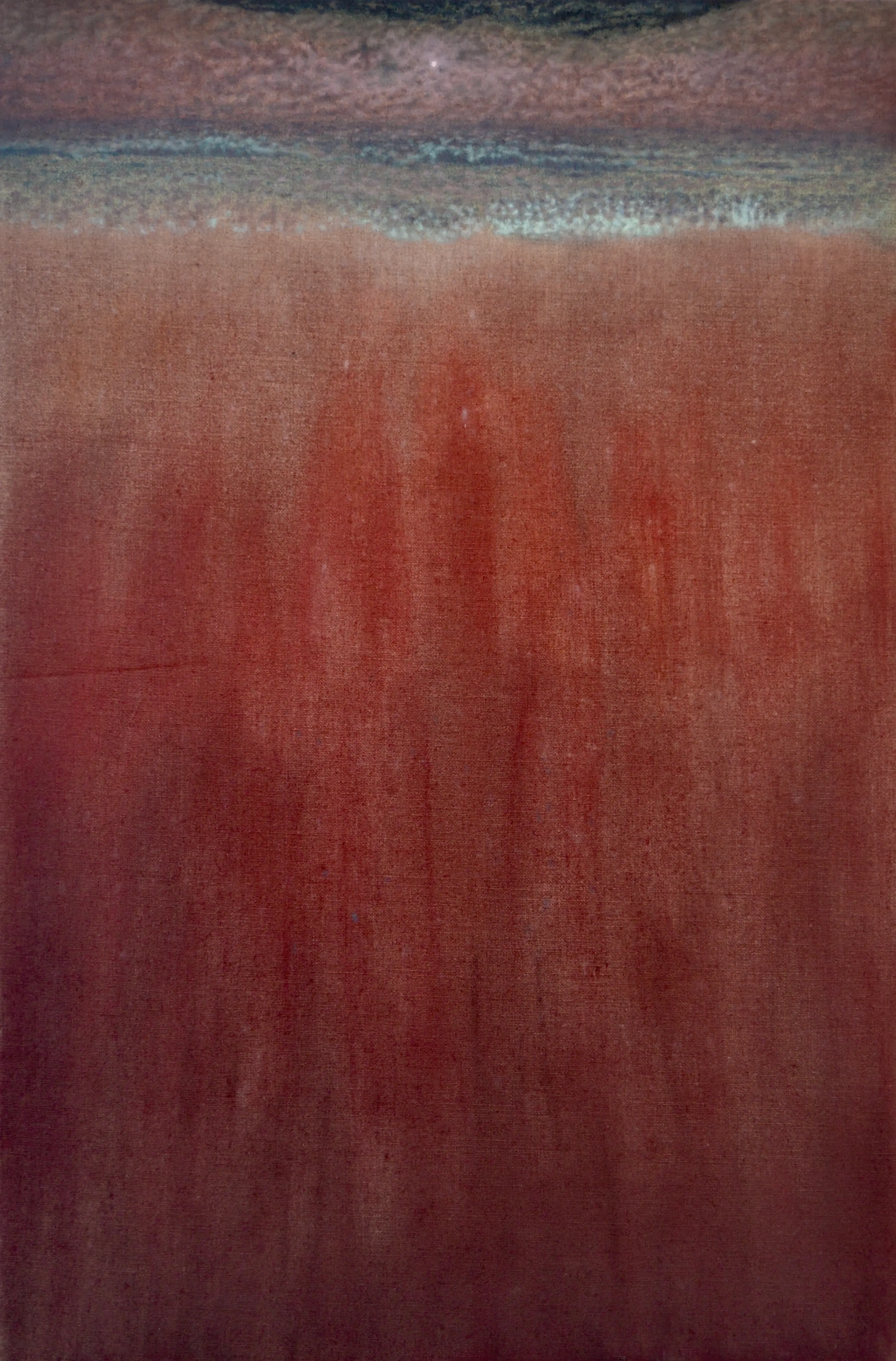 Painting of a red vertical atmospheric field